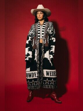Lala Original Howdy Luxe Fringe Blanket Cardigan Size L/XL
